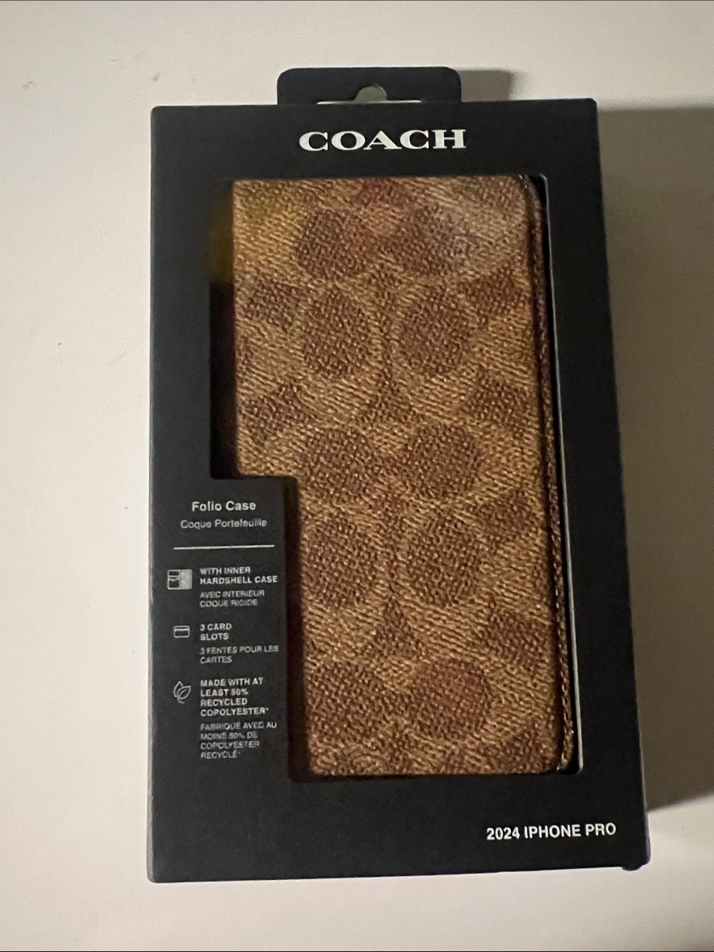 Coach Brown Logo Signature Folio Case phone